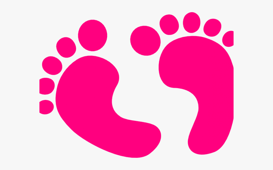 Baby Footprints Clipart - Pink Baby Feet Transparent Background, Transparent Clipart