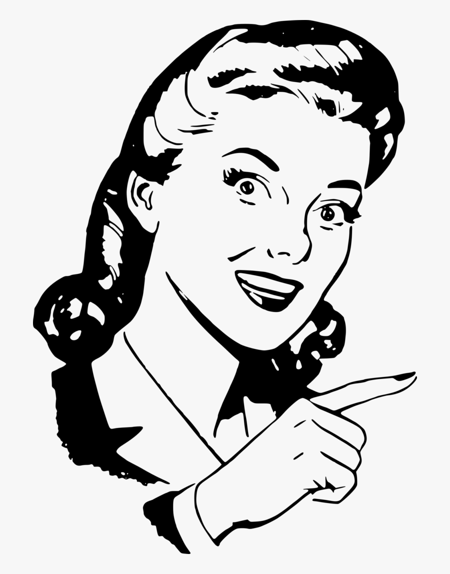 Woman Pointing Finger Clipart, Transparent Clipart