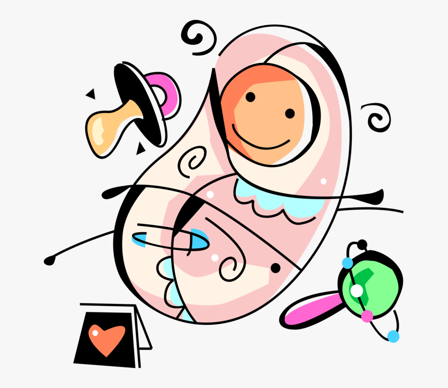 Baby In Swaddling Blanket, Transparent Clipart