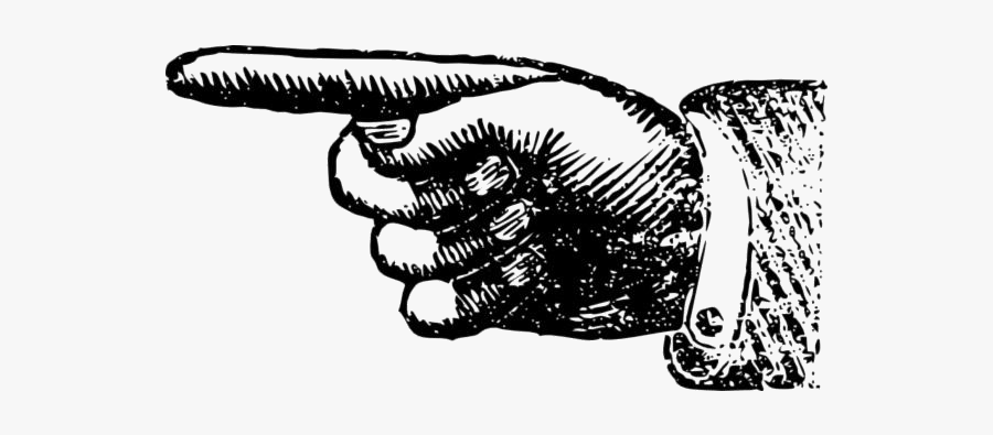 Finger Pointing Left Png Clipart Download, Transparent - Vintage Pointing Hand Png, Transparent Clipart