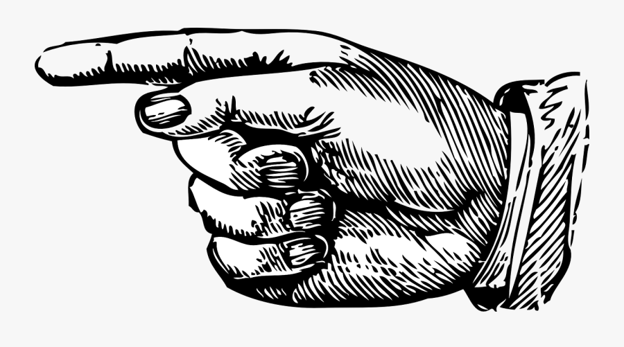 Finger Clipart Pointed Finger - Pointing Hand, Transparent Clipart