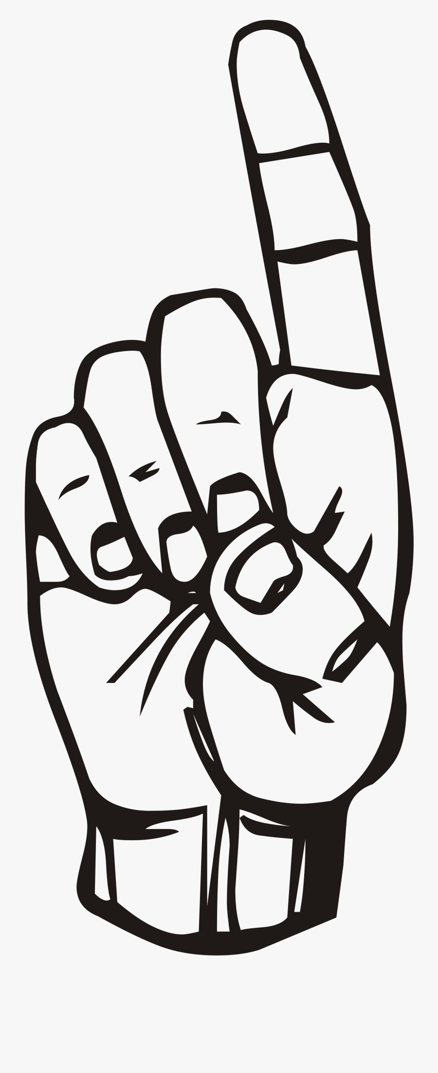 Pointing Finger Pictures - Sign Language Letter D Png, Transparent Clipart