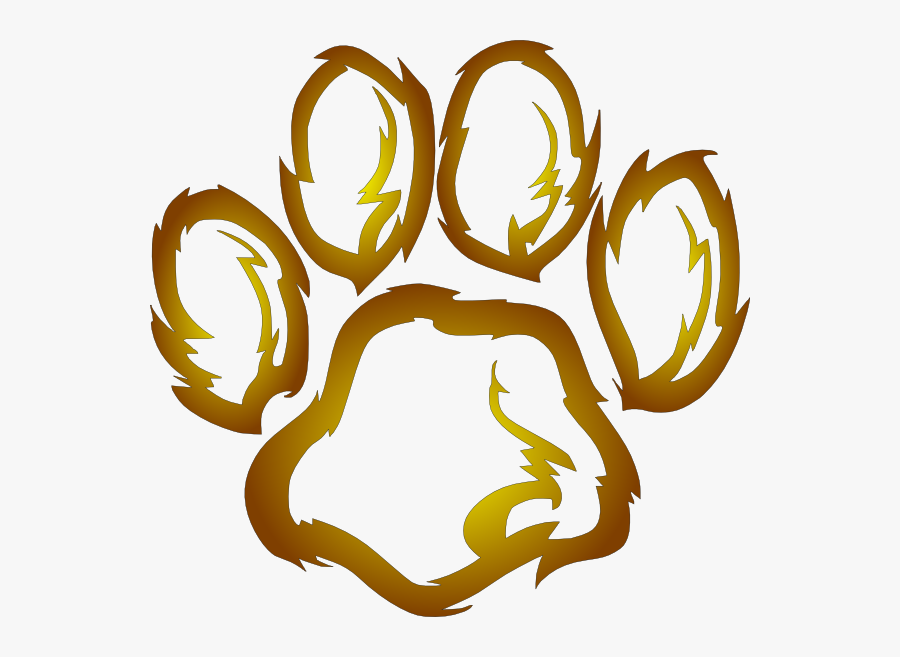 Lion Footprint Clipart Lions Paw Print Clip Art At - Orange Tiger Paw Transparent, Transparent Clipart