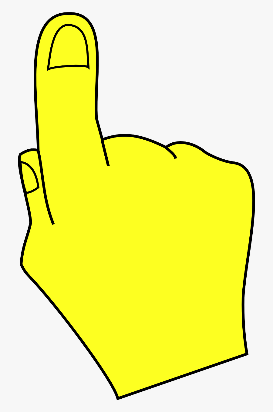 Pointing Hand - Yellow Hand Pointing Up, Transparent Clipart