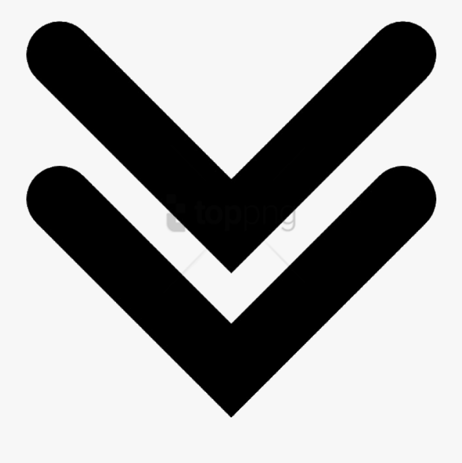 Font,hand,line,black And - White Down Arrow Png, Transparent Clipart