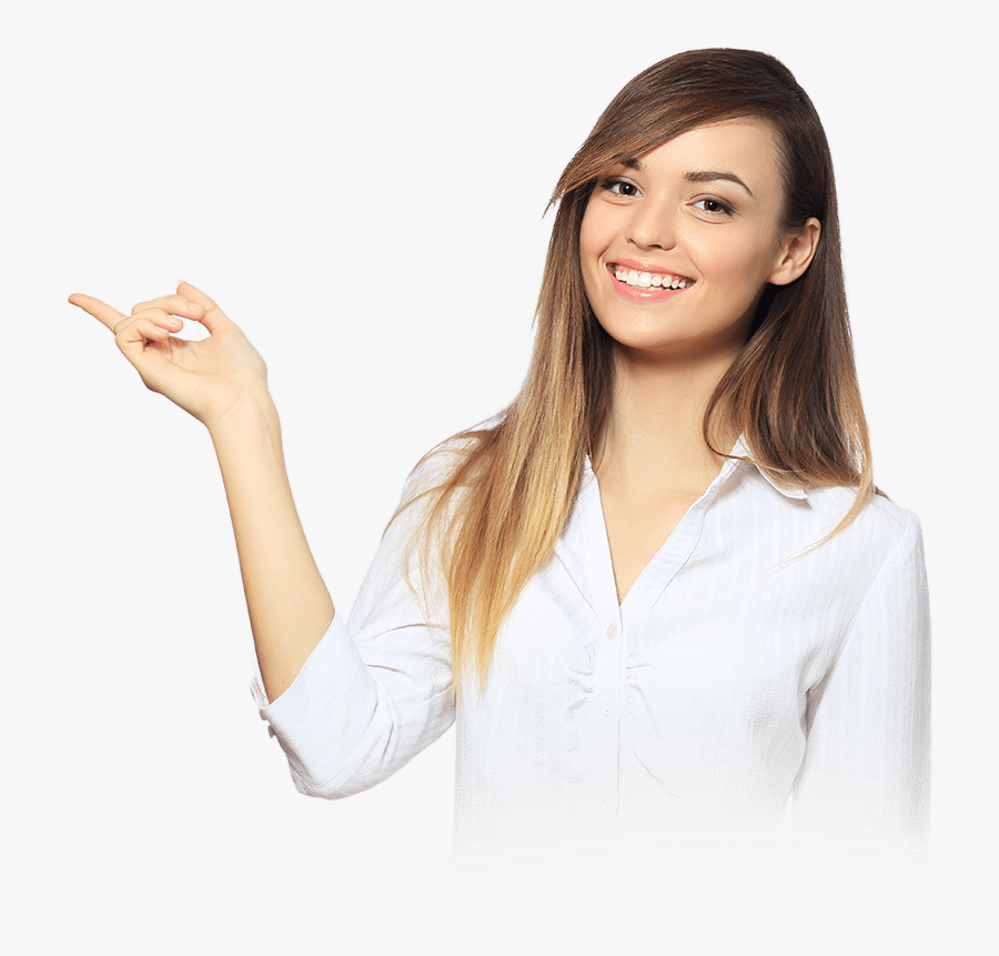 For Developers Woman Pointing Clipart - Girl Hand Pointing Hd Png, Transparent Clipart