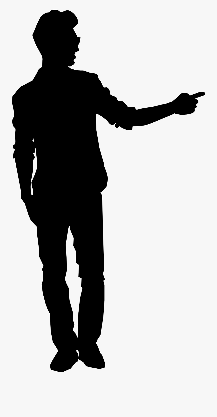 Clipart - Man Pointing Silhouette Png, Transparent Clipart