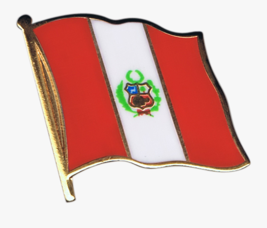 Peru Flag Pin, Badge - Easy Mexican Flag Drawing, Transparent Clipart