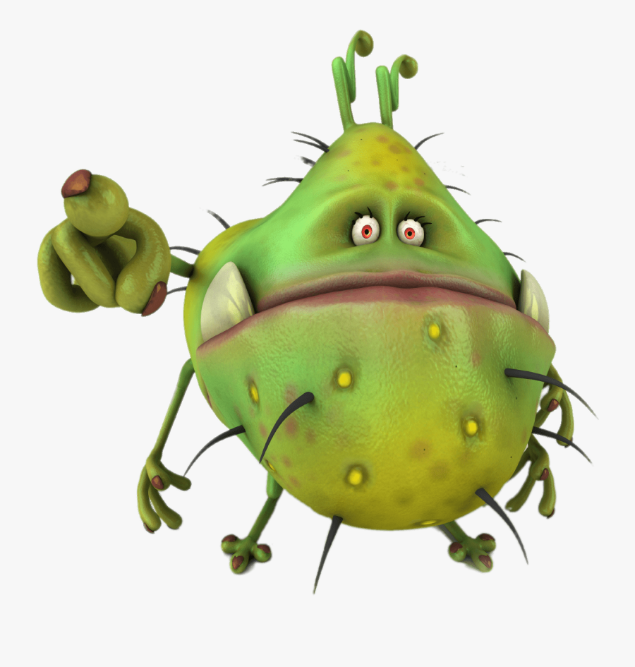 Virus Pointing Finger Cartoon - Cartoon Virus, Transparent Clipart