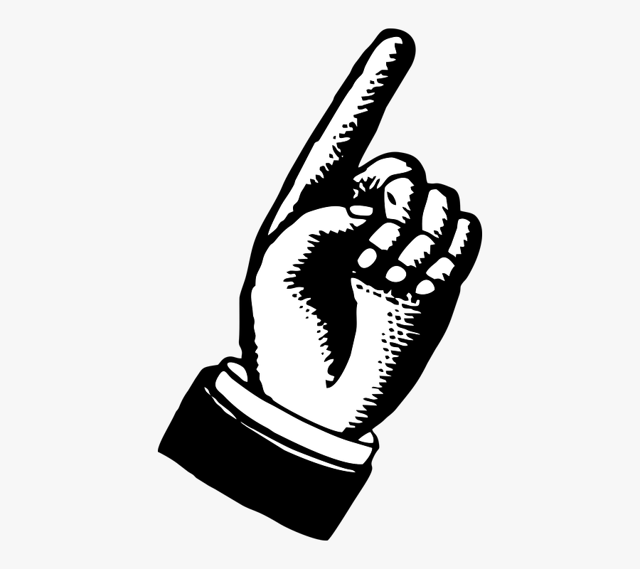 Vintage Finger Pointing Png - Retro Pointing Hand Transparent, Transparent Clipart