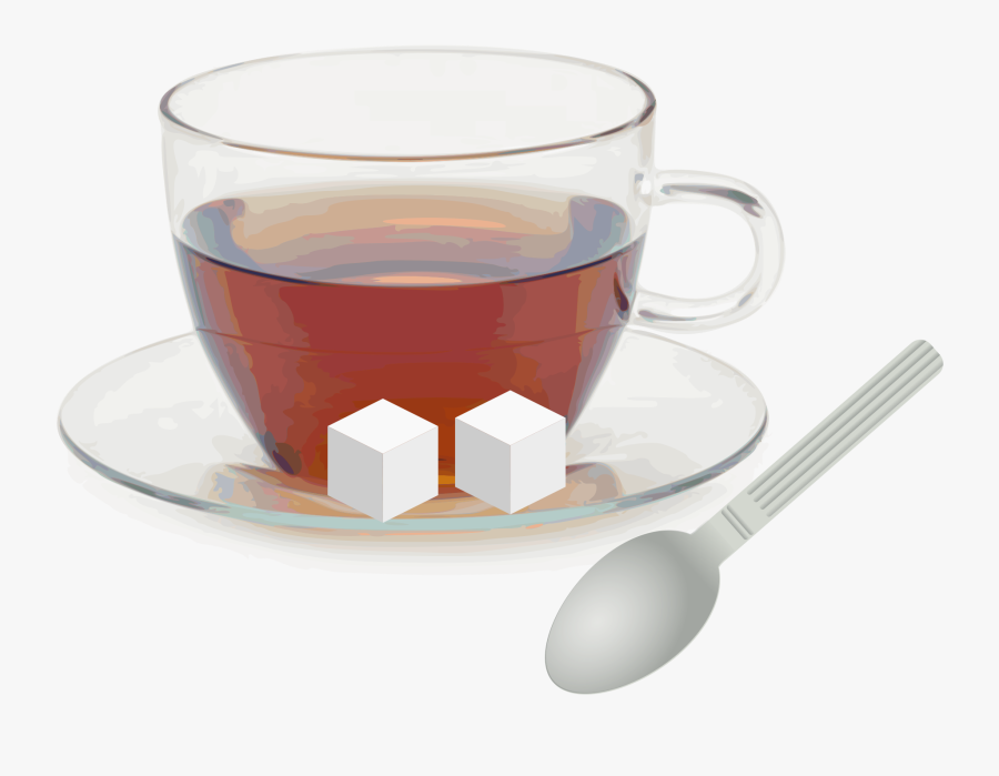 Spoon,earl Grey Tea,cup - Sugar Cubes In Tea, Transparent Clipart