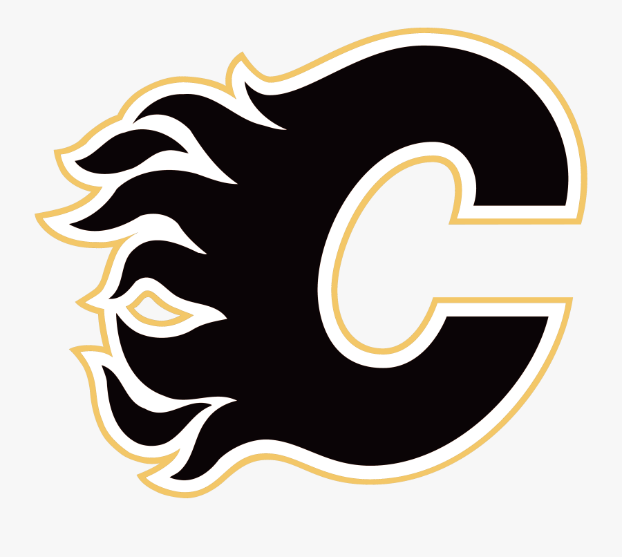 Car Flames Clipart - Black Calgary Flames Logo Png, Transparent Clipart