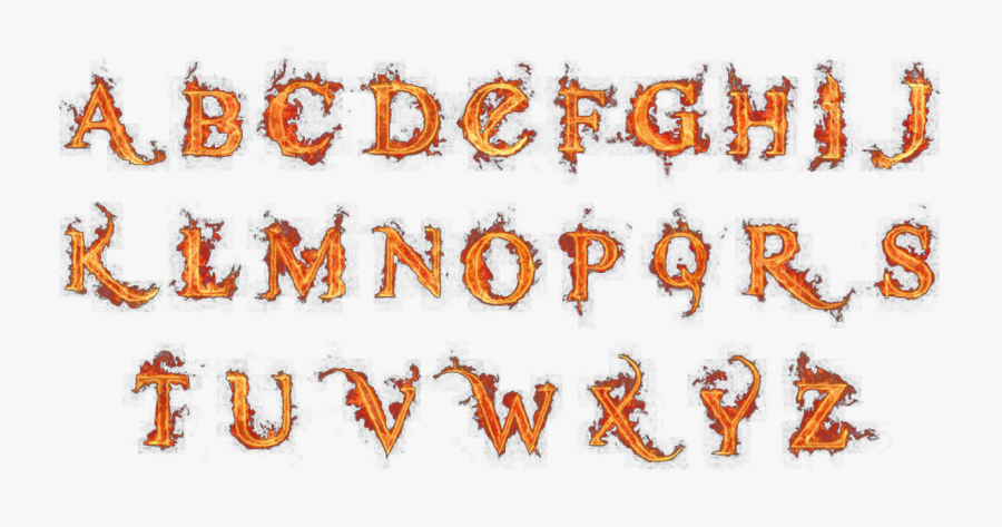 Clip Art Alphabet Letter Flame Fire - Flame Letters Drawing, Transparent Clipart