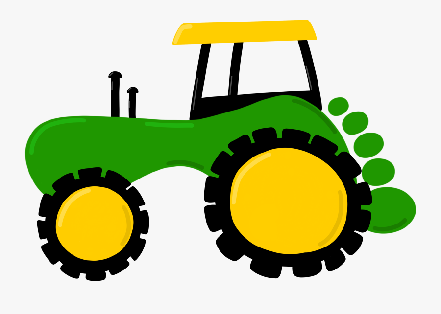 Graphic Freeuse Library Backhoe Clipart Green Tractor - Handabdruck Fussabdruck Tier, Transparent Clipart