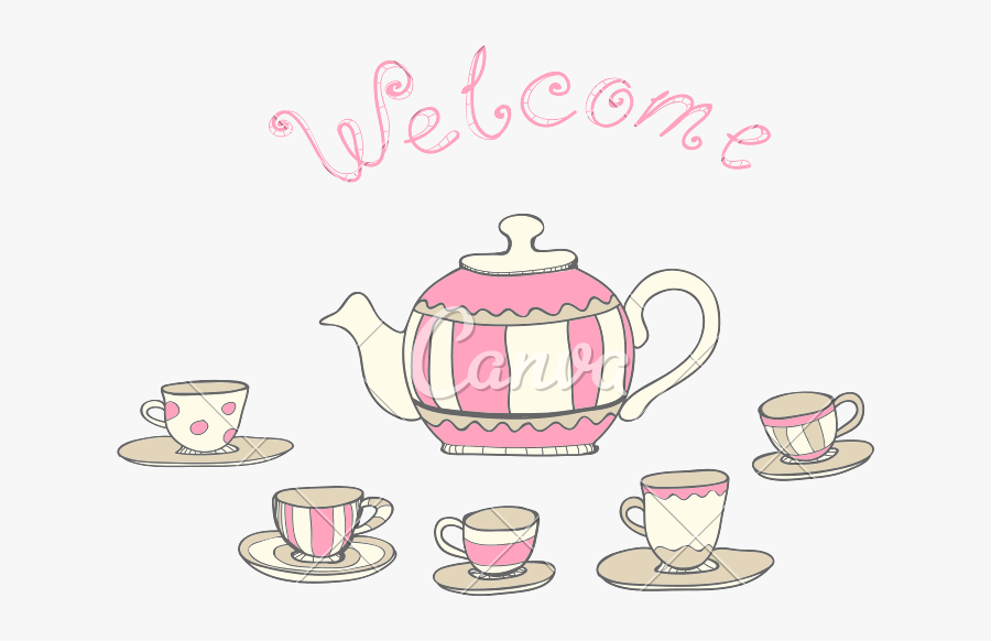 Clip Art Portrait Illustrated Cup - Teacup, Transparent Clipart