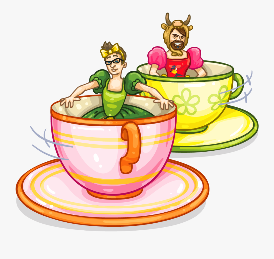 Tea Cup Ride Clipart - Cartoon Tea Cup Ride, Transparent Clipart