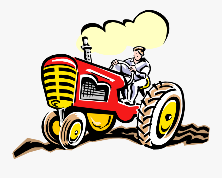 Transparent Red Tractor Clipart - Farmer On Tractor Png, Transparent Clipart