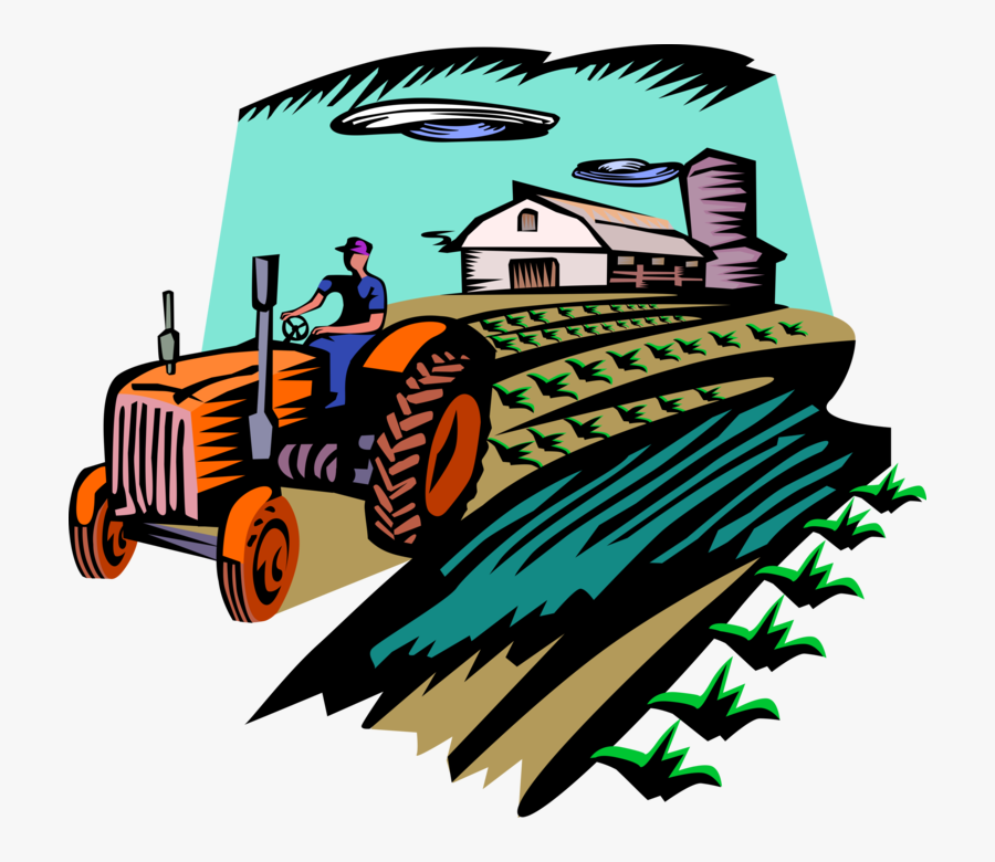 Transparent Tractor Clip Art - Clipart Tractor In Field, Transparent Clipart