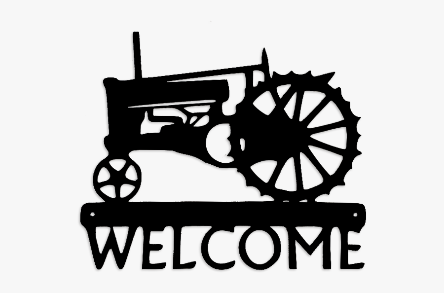 Tractor John Deere - Cow Welcome Sign, Transparent Clipart