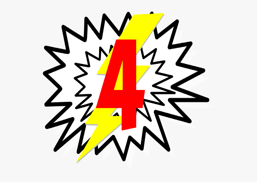 Transparent Red Explosion Png - Number 4 Pop Art, Transparent Clipart