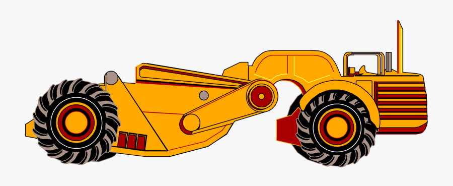 Wheel,machine,bulldozer - Scraper Heavy Equipment Clipart, Transparent Clipart