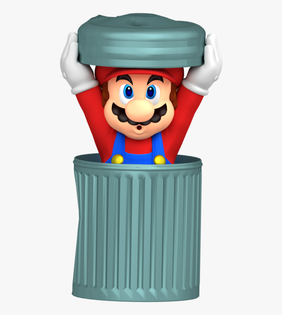 Super Mario Advance Trash Can Recreation Render By - Trash Can Mario, Transparent Clipart