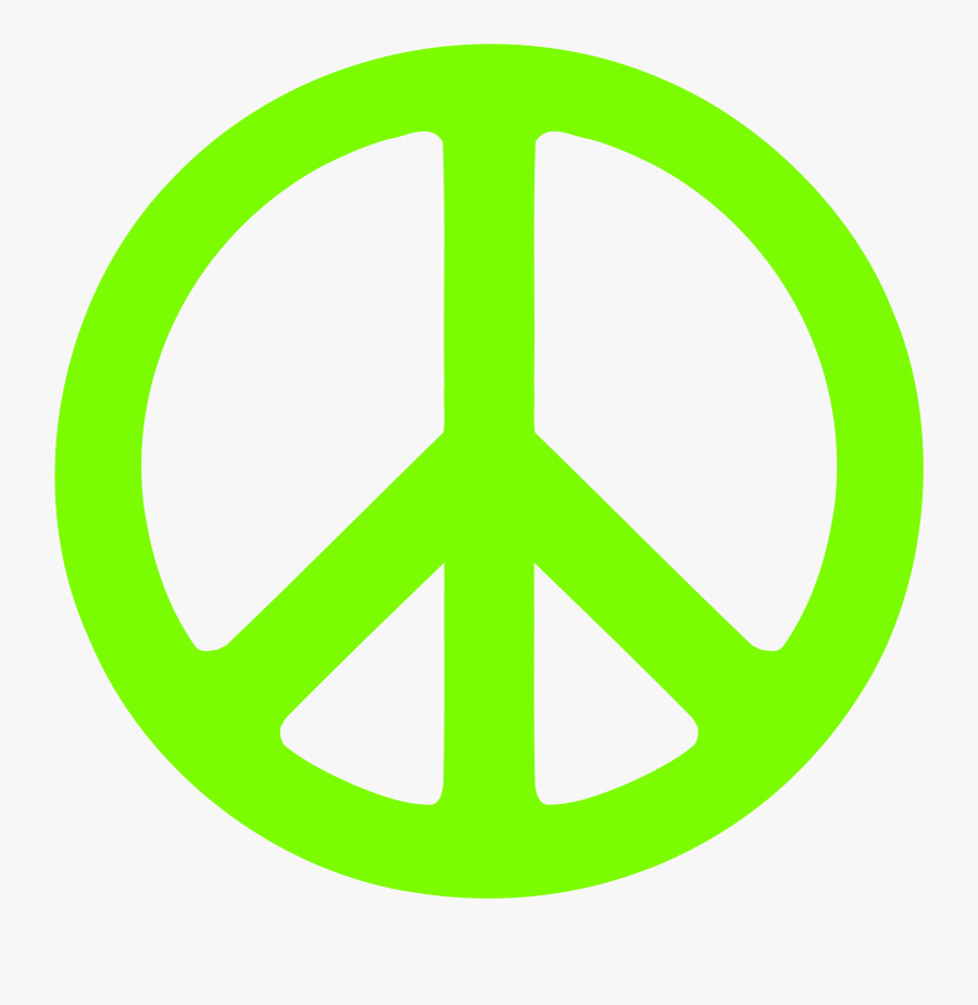 Lawn Green Peace Symbol 1 Scallywag Peacesymbol - Neon Green Peace Sign, Transparent Clipart