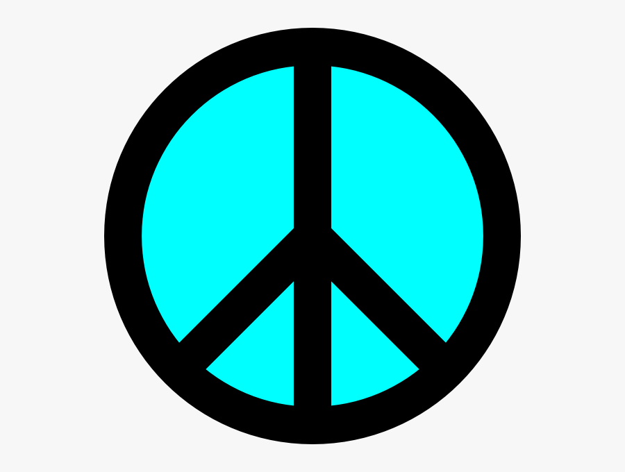 Clip Art Black And Turquoise Symbol - Peace Logo Png, Transparent Clipart