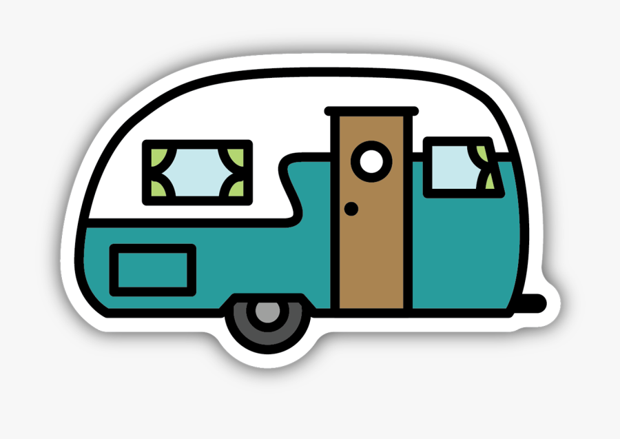 Retro Camper Sticker - Camper Stickers, Transparent Clipart