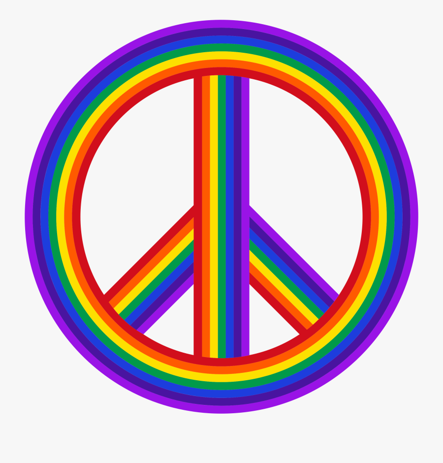 Peace Sign Rainbow Clip Arts - Peace Sign Transparent Background, Transparent Clipart