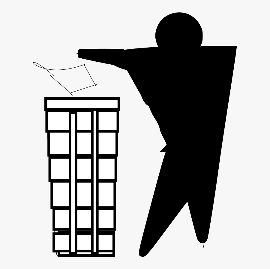 Throw Trash Into The Trashcan Clip Arts - Silhouette, Transparent Clipart