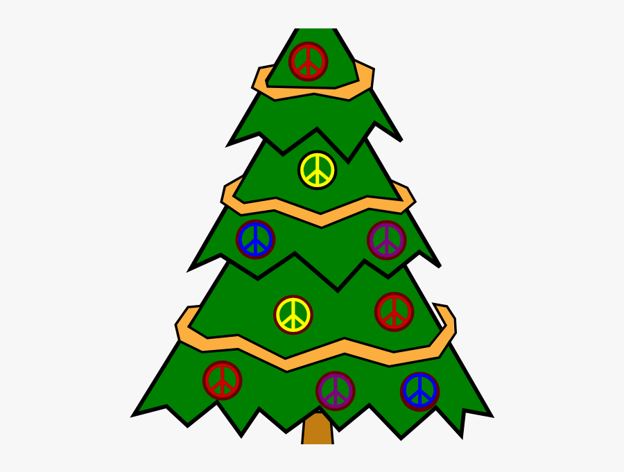 Christmas Peace Sign Images Free Peace Sign Clipart - Merry Christmas Tree Drawing, Transparent Clipart