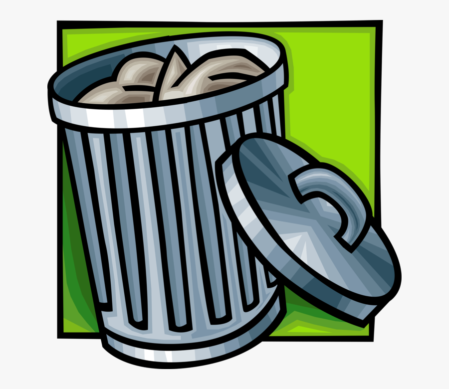 Vector Illustration Of Waste Basket, Dustbin, Garbage - Gambar Vektor Tempat Sampah, Transparent Clipart