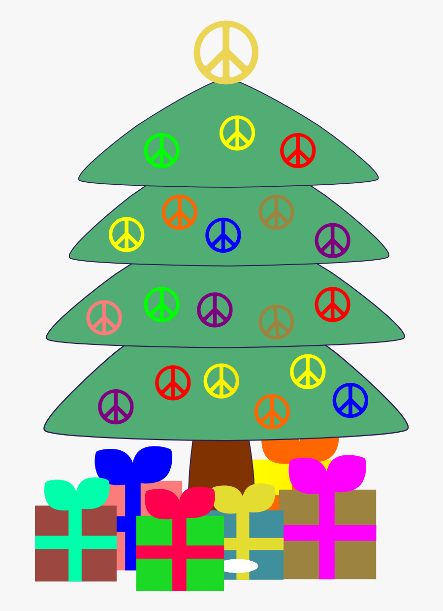 Clip Art Svg Christmas Tr Peace Sign Peacesymbol - Drapeau Peace And Love, Transparent Clipart