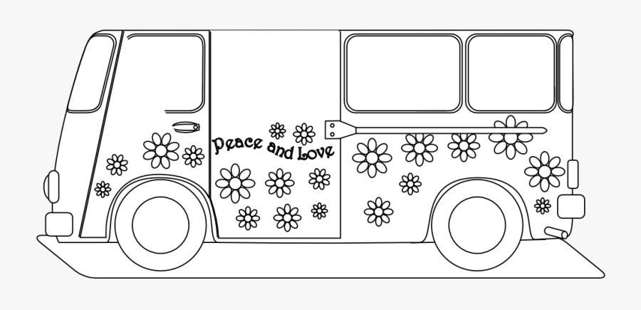 Peace Sign Clipart Coloring Book - Line Art, Transparent Clipart