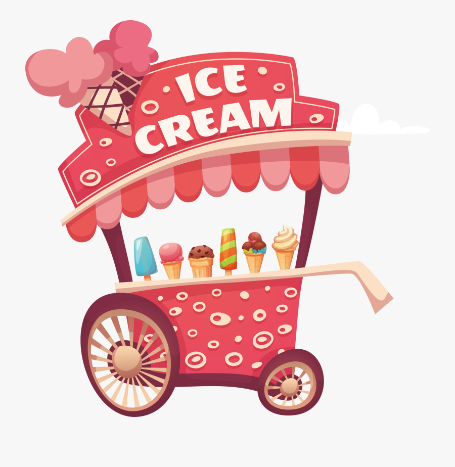 Ice Cream Cart Clip Art - Ice Cream Cart Clipart, Transparent Clipart