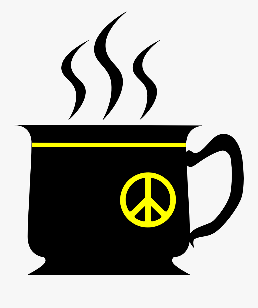 Black Cup With Yellow Peace Sign Fav Wall Paper Background - Ancillary Copyright For Press Publishers, Transparent Clipart