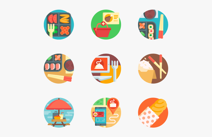 Take Away - Snack Flat Icon, Transparent Clipart