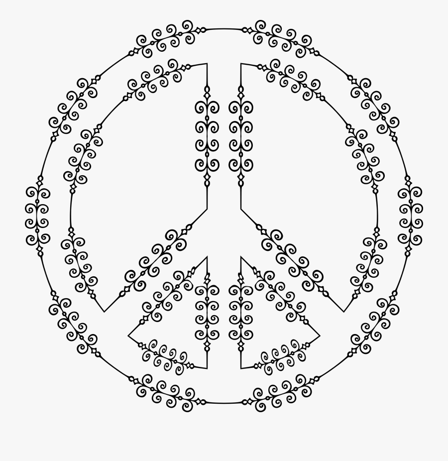 Flourish Peace Sign Clip Arts - Circle, Transparent Clipart