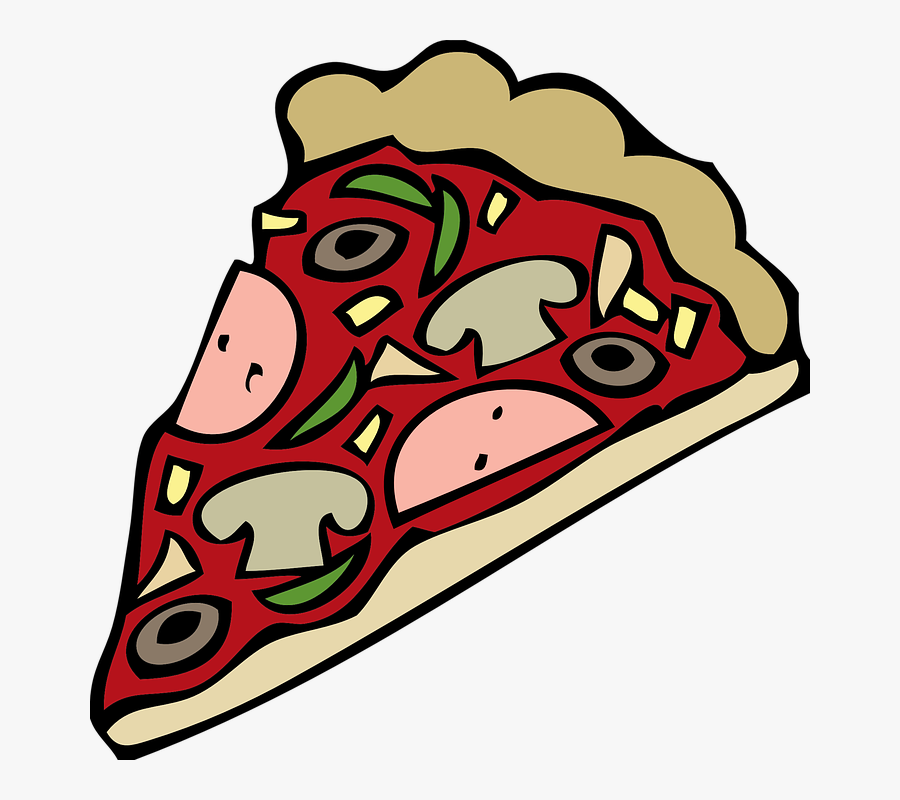Snack Clipart Unhealthy Snack - Cartoon Pizza Transparent Background, Transparent Clipart