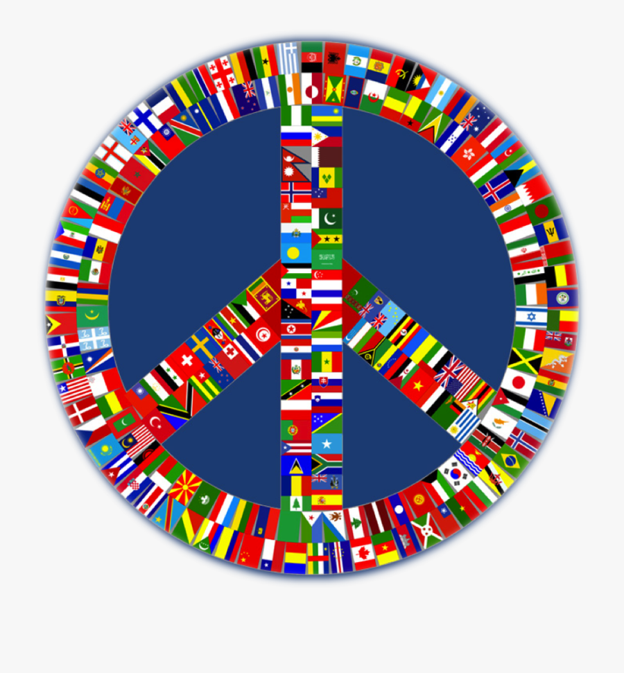Transparent Odious Clipart - Peace Sign With Flags, Transparent Clipart