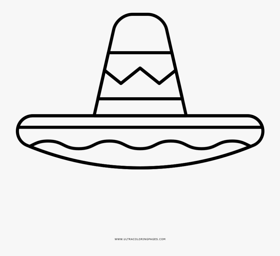 Sombrero Coloring Page - Imagem De Bone E Chapeu Para Colorir, Transparent Clipart