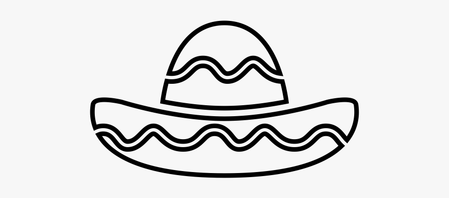 Sombrero Clipart Draw - Line Art, Transparent Clipart