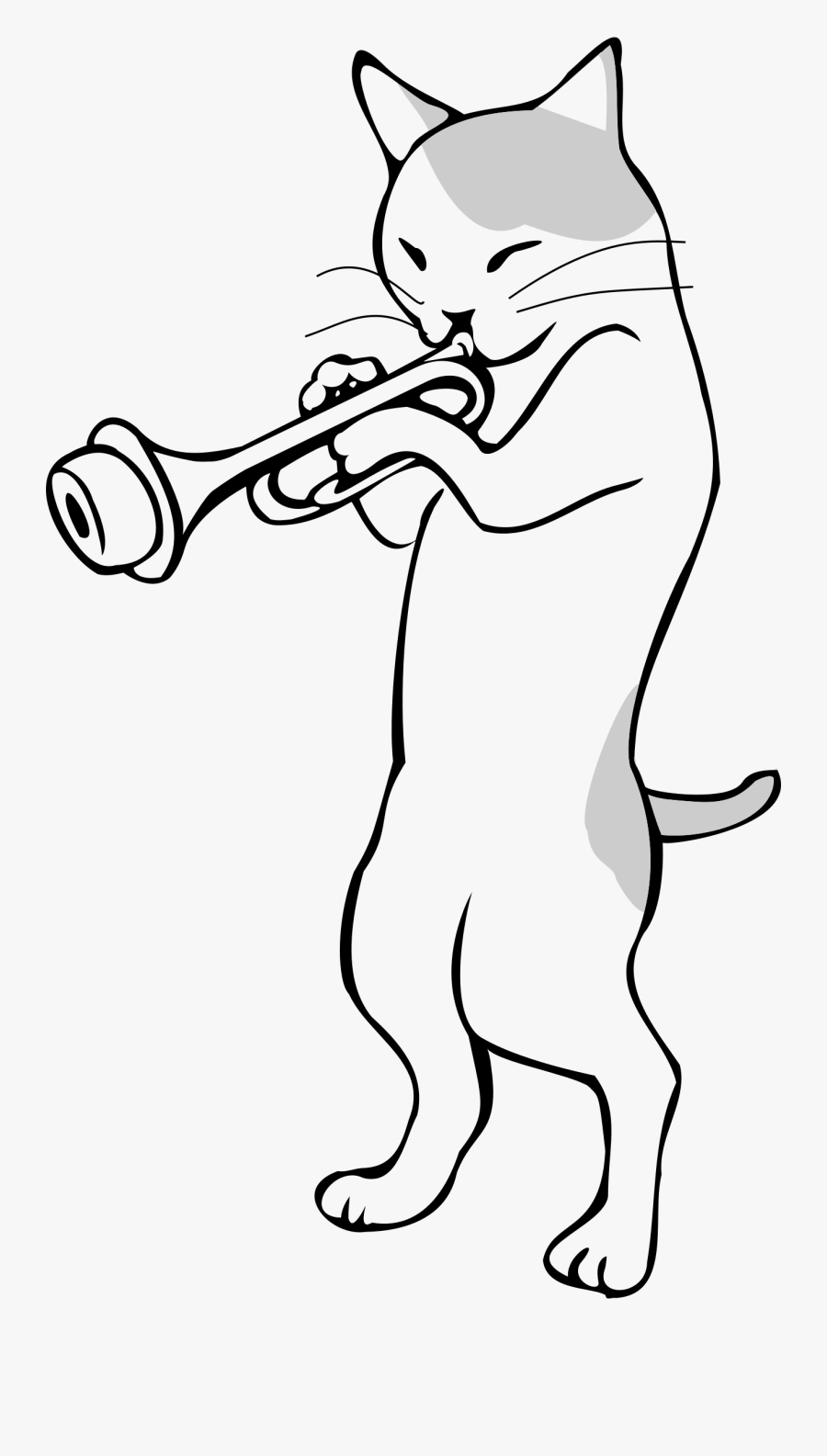 Anthropomorphic Trumpet Playing Cat Clip Arts - Cat Playing Trumpet, Transparent Clipart
