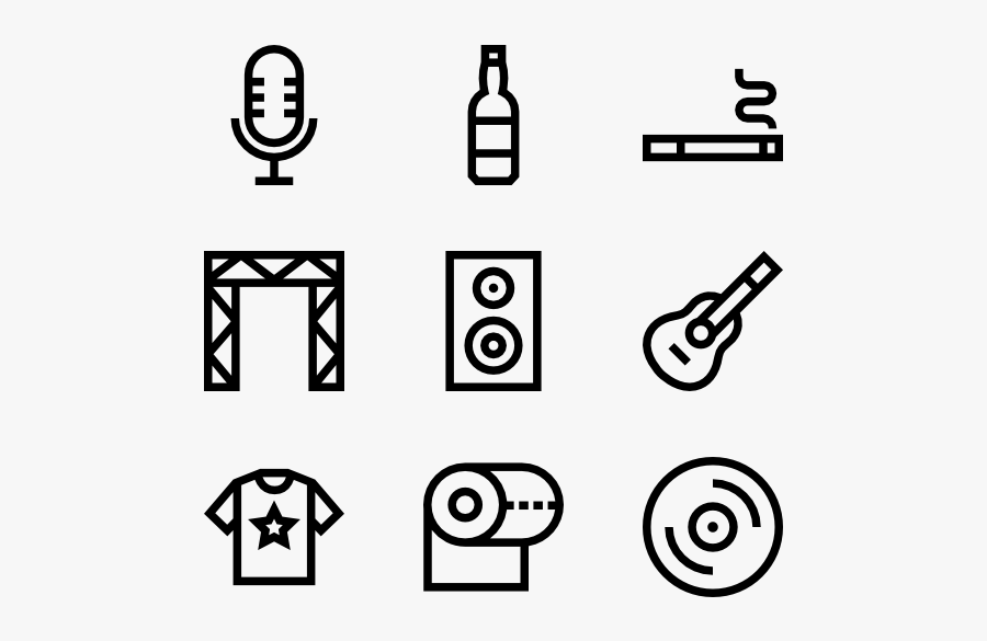 Music Festival - Web Design Line Icon, Transparent Clipart