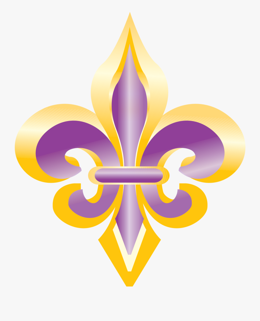 Purple And Gold Fleur De Lis Clip Art - Purple And Gold Fleur De Lis, Transparent Clipart