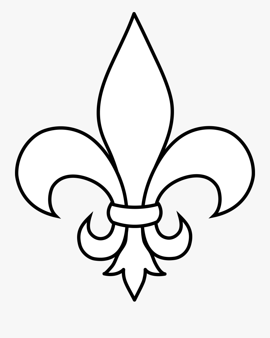 Black And White Fleur De Lis Outline - Fleur De Lis Clip Art, Transparent Clipart