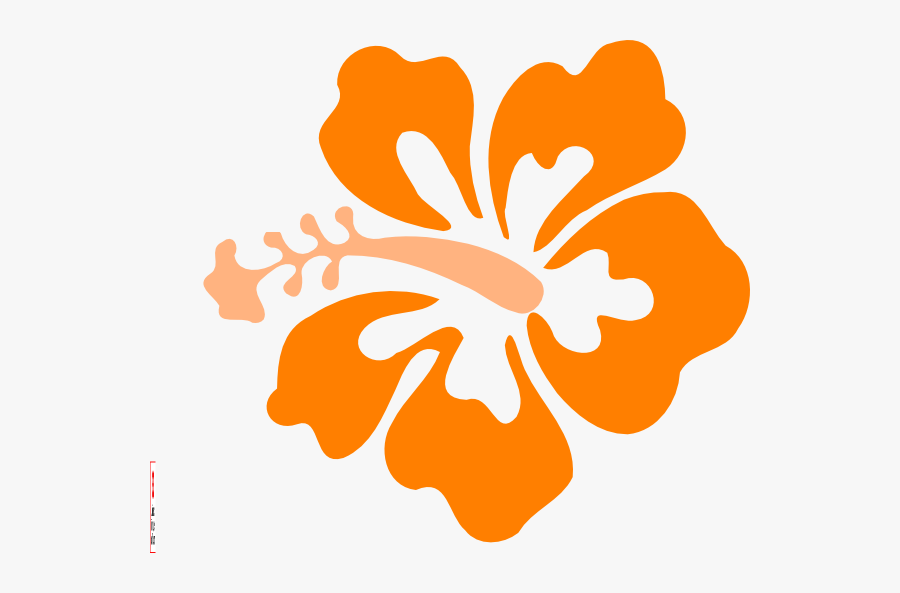 Coral Hibiscus Clip Art At Clker - Hawaiian Flower Clipart Orange, Transparent Clipart