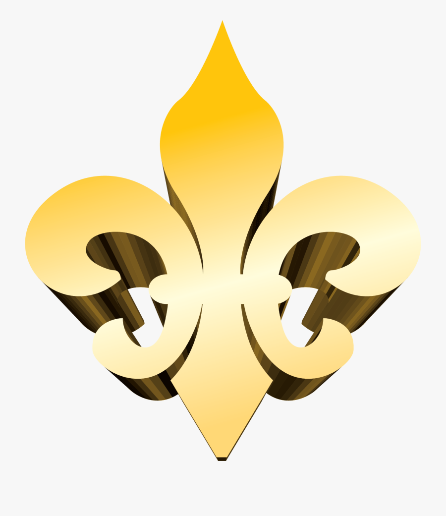 3-d Gold Fleur De Lis Vector Clip Art - Fle De Lis No Background, Transparent Clipart
