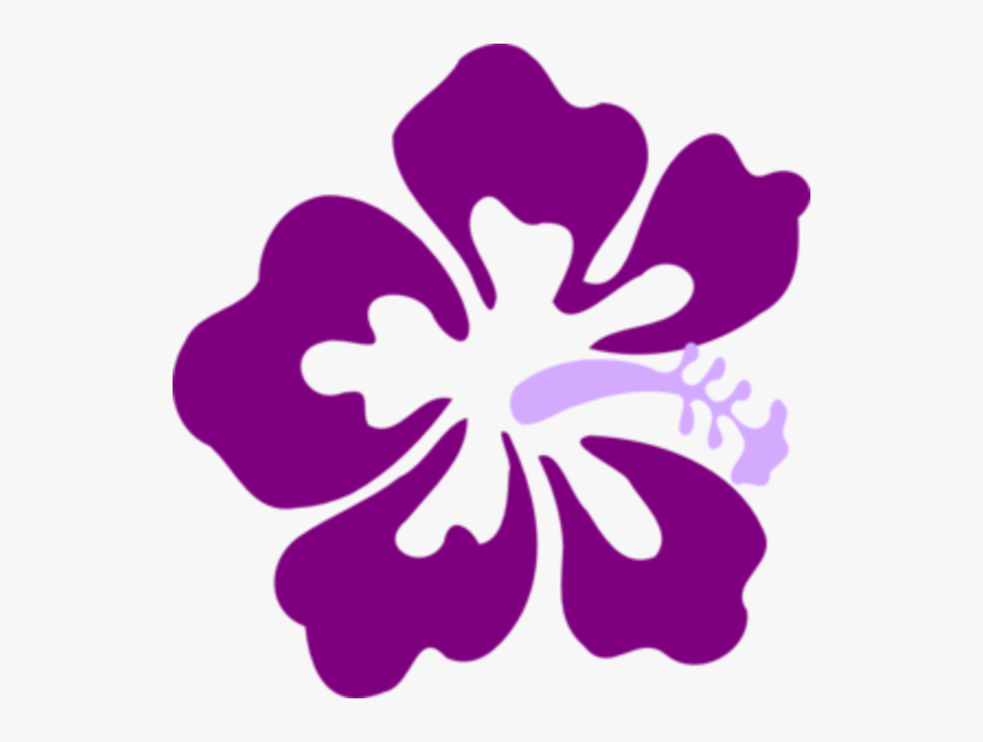 Hibiscus Flower Clip Art - Purple Hawaiian Flower Clipart, Transparent Clipart